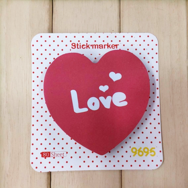 80 Sheets Red Love Heart Shape Cute Sticky Notes Novelty Sticky Note Pad