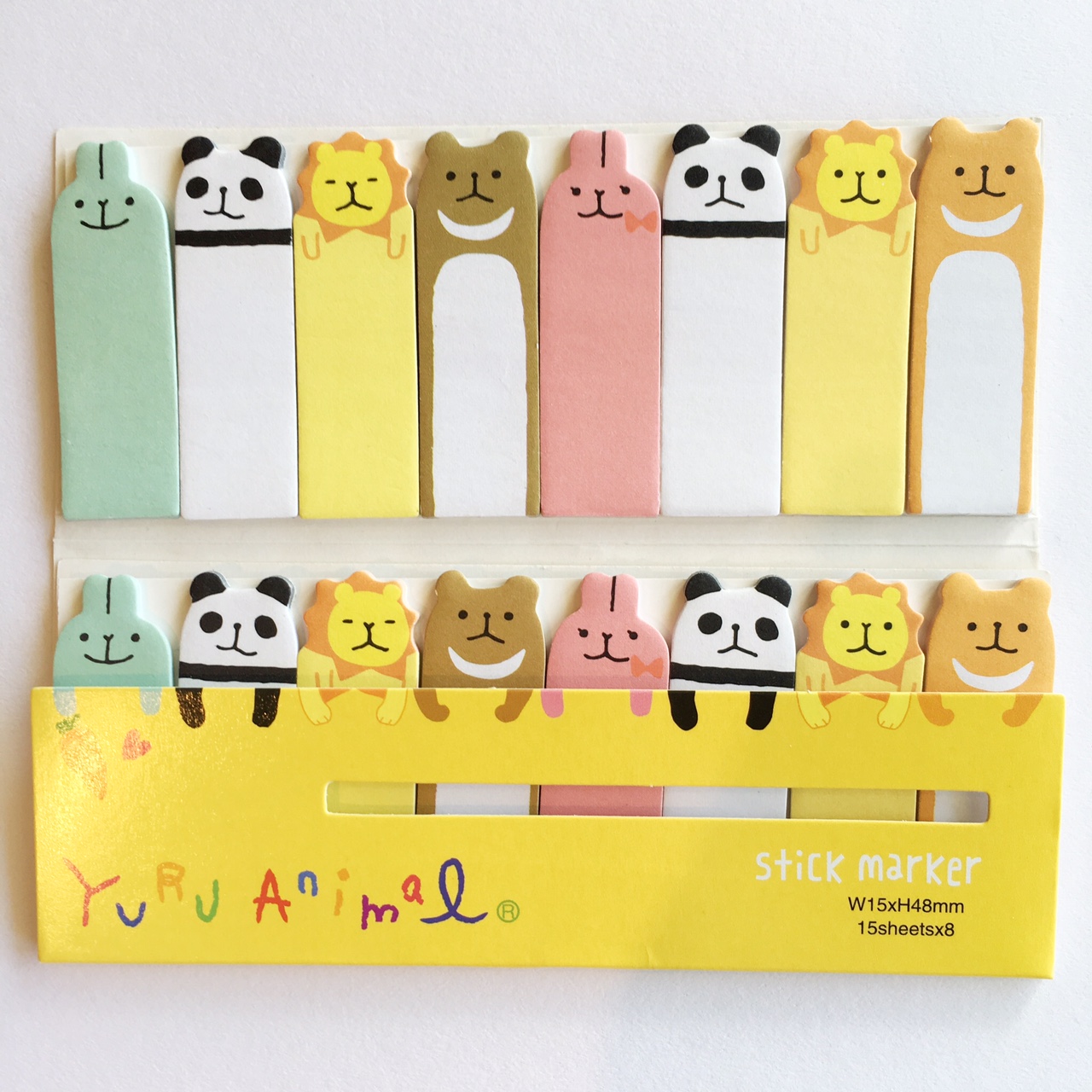 Zoo Animals 120 Sheets Mini Cute Novelty Sticky Notes Pad Bookmark Memo ...