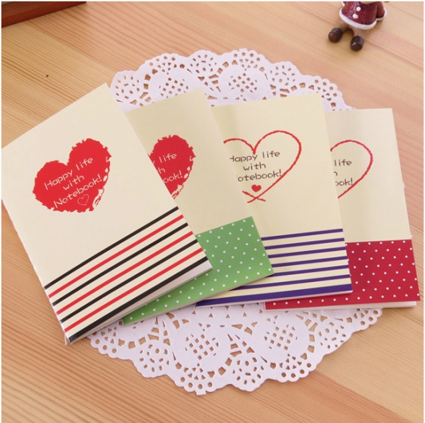 4pk Love Hearts Mini Cute Notebooks Small Notepads Pocket Memo Pads ...