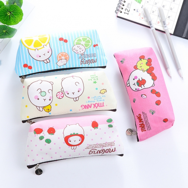 Adorable Bunny Rabbit Cute Canvas Pencil Cases Cosmetics Make Up Bags ...
