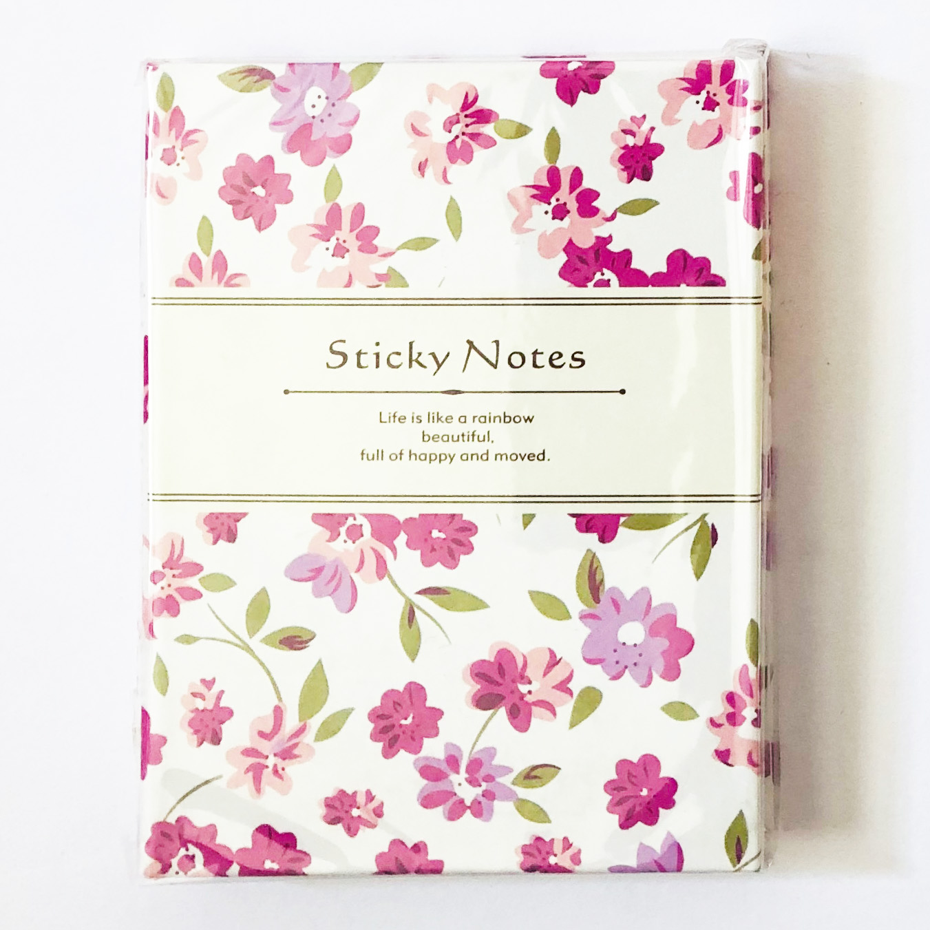 Flowers Patterned Cute Floral Notebooks Coloured Sticky Notes Pocket
