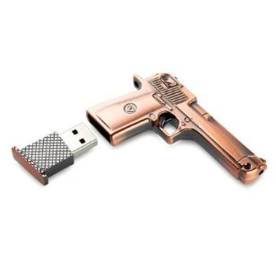 Wonderbaar 32Gb Copper Metal Pistol Gun USB Drive Memory Stick Flash Drive GX-47
