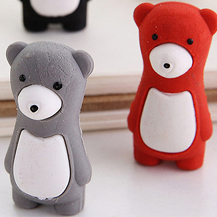 Cute Bears Animal Puzzle Erasers Novelty Fun Kids Rubbers Party Gift