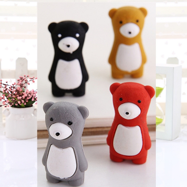 Cute Bears Animal Puzzle Erasers Novelty Fun Kids Rubbers Party Gift